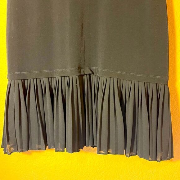 Michael KORS Fit & Flare A-line Pleat Bottom Short Sleeve Mini Black Dress S/P - Picture 5 of 14